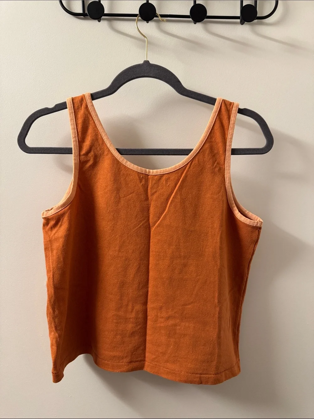 Madewell Orange Sleeveless Tank Top - Women's Casual Crop - Picture 3 of 4